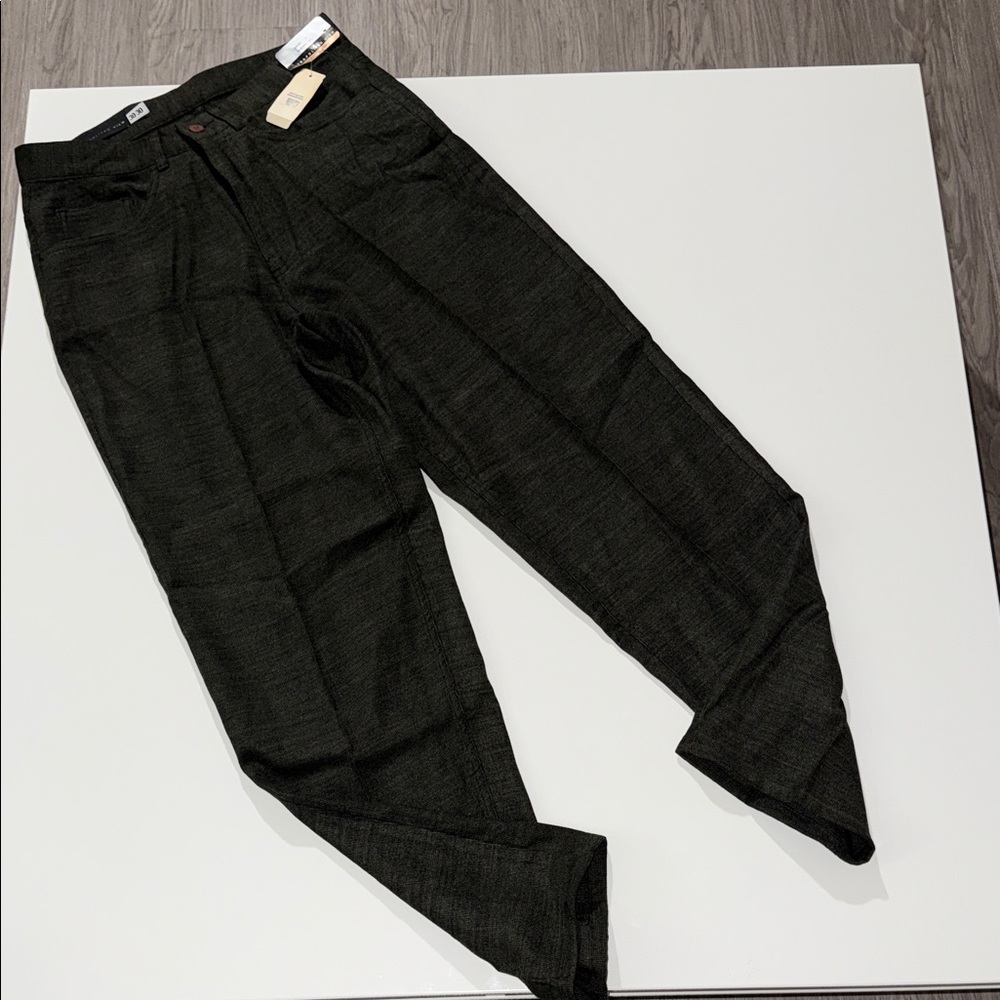 Metropolitan View Pants Wool Flat Front Charcoal Gray Mens Size 30W X 32L NWT